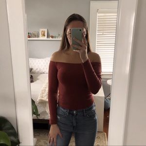 F21 Rust Off Shoulder Top